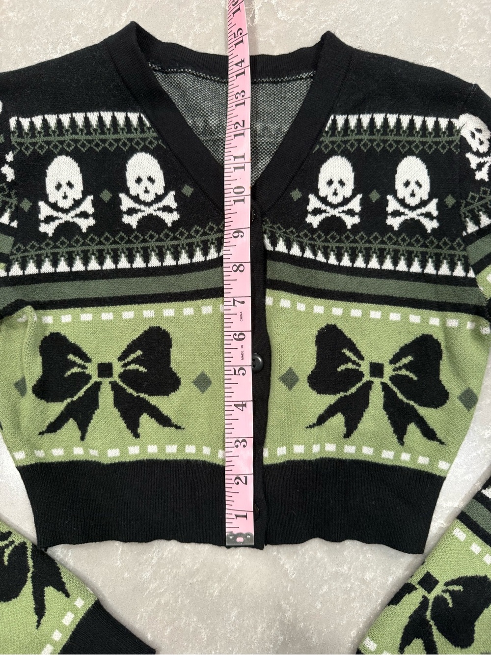 Romwe Skull Bow Knit Cardigan & Mini Skirt Set Goth Fairy Grunge Size Small - Picture 8 of 9